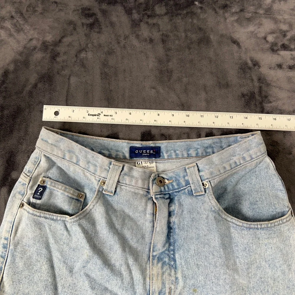 Vintage Guess Denim Shorts Mens 32 Light Blue  90s High Rise Cotton
